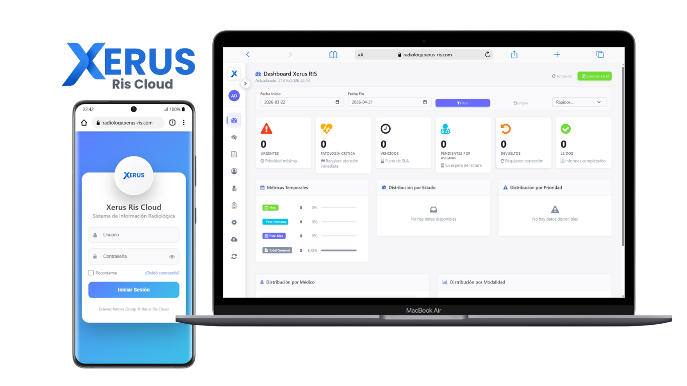 RIS + PACS para Hospitales, Clínicas, Centros de Radiología  100% en la Nube.